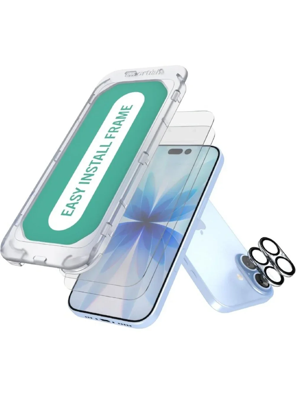 2-Pack Tempered Glass Screen Protectors & Camera Lens Covers for iPhone 17